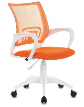 Кресло BRABIX "Fly MG-396W", пластик белый, сетка, оранжевое, 532401, MG-396W_532401 в Елабуге - elabuga.ok-mebel.com | фото 1