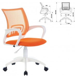 Кресло BRABIX "Fly MG-396W", пластик белый, сетка, оранжевое, 532401, MG-396W_532401 в Елабуге - elabuga.ok-mebel.com | фото 2