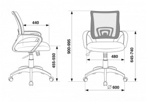 Кресло Бюрократ CH-695N/DG/TW-11 серый TW-04 черный TW-11 в Елабуге - elabuga.ok-mebel.com | фото 4