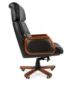 Кресло для руководителя CHAIRMAN 417 (Натуральная кожа) Черное в Елабуге - elabuga.ok-mebel.com | фото 3
