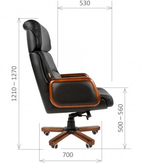 Кресло для руководителя CHAIRMAN 417 (Натуральная кожа) Черное в Елабуге - elabuga.ok-mebel.com | фото 5