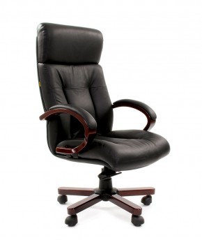 Кресло для руководителя CHAIRMAN  421 (Натуральная кожа) Черное в Елабуге - elabuga.ok-mebel.com | фото 1