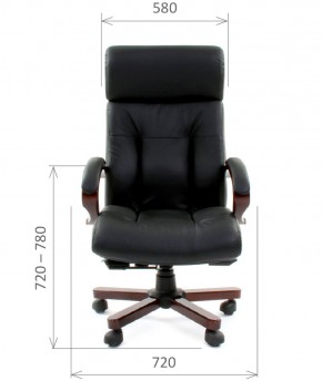 Кресло для руководителя CHAIRMAN  421 (Натуральная кожа) Черное в Елабуге - elabuga.ok-mebel.com | фото 4