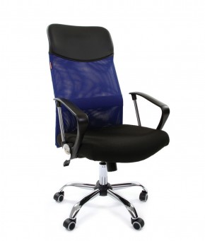 Кресло для руководителя CHAIRMAN 610 N (15-21 черный/сетка синий) в Елабуге - elabuga.ok-mebel.com | фото