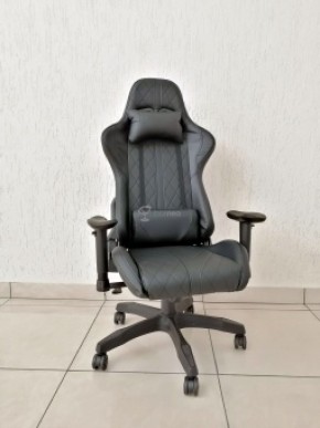 Кресло геймерское Barneo K-52 (черная экокожа черные вставки) в Елабуге - elabuga.ok-mebel.com | фото 1