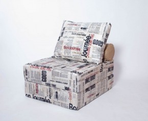 Кресло-кровать-пуф бескаркасное Прайм (Газета) в Елабуге - elabuga.ok-mebel.com | фото