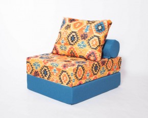 Кресло-кровать-пуф бескаркасное Прайм (мехико желтый-морская волна) в Елабуге - elabuga.ok-mebel.com | фото