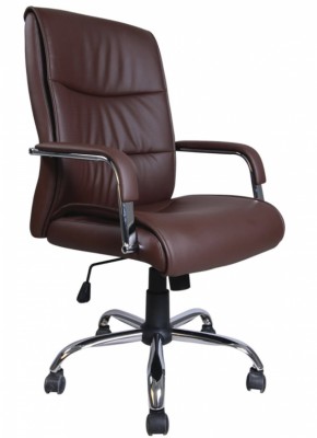 Кресло офисное BRABIX "Space EX-508" (экокожа, хром, коричневое) 531164 в Елабуге - elabuga.ok-mebel.com | фото