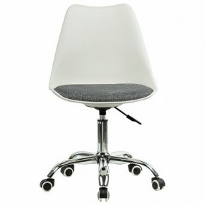 Кресло стул BRABIX "Eames MG-310 CH", хром, пластик белый, ткань серая, 532924 в Елабуге - elabuga.ok-mebel.com | фото