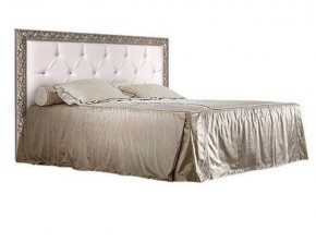 Кровать 2-х спальная (1,4 м) Тиффани штрих-лак/серебро с мягким изголовьем со стразами (ТФКР140-2[7]) в Елабуге - elabuga.ok-mebel.com | фото