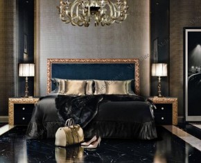 Кровать 2-х спальная (1,8 м) Тиффани Premium черная/золото с мягким элементом (Антрацит) с подъемным механизмом (ТФКР180-3[3](П) в Елабуге - elabuga.ok-mebel.com | фото 2