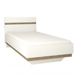 Кровать 90/TYP 90, LINATE ,цвет белый/сонома трюфель в Елабуге - elabuga.ok-mebel.com | фото 1