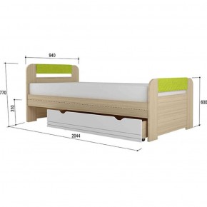 Кровать 900 + Подлокотники Стиль № 900.3 NEW (туя светлая/лайм) в Елабуге - elabuga.ok-mebel.com | фото 2