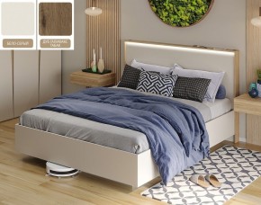 Кровать (Бело-серый U775 ST9/Дуб Галифакс Табак) 1400 в Елабуге - elabuga.ok-mebel.com | фото