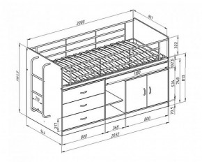 Кровать-чердак "Дюймовочка-6" Белый/Салатовый в Елабуге - elabuga.ok-mebel.com | фото 2