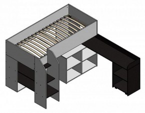 Кровать-чердак "Теремок-2" Дуб молочный/Розовый в Елабуге - elabuga.ok-mebel.com | фото 2