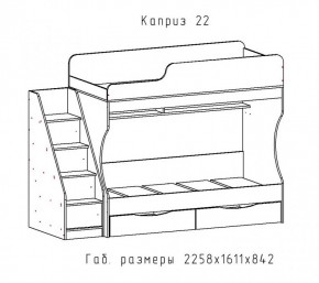 КАПРИЗ-22 Кровать двухъярусная 800 настил ЛДСП в Елабуге - elabuga.ok-mebel.com | фото 2