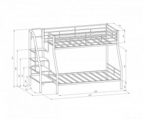 Кровать двухъярусная "Толедо-1" Черный/Венге в Елабуге - elabuga.ok-mebel.com | фото 2