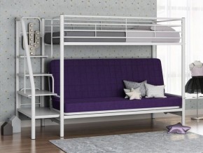Кровать двухъярусная с диваном "Мадлен-3" (Белый/Фиолетовы) в Елабуге - elabuga.ok-mebel.com | фото