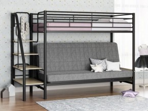Кровать двухъярусная с диваном "Мадлен-3" (Черный/Серый) в Елабуге - elabuga.ok-mebel.com | фото 1