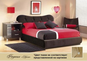 Кровать Феодосия 1600 со стразами в к/з "Классик 307 коричневый" (серия Норма) +основание +ПМ в Елабуге - elabuga.ok-mebel.com | фото