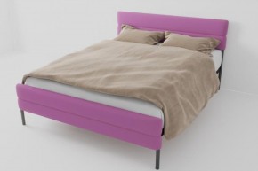 Кровать Горизонт Мини с ортопедическим основанием 800 (велюр розовый) в Елабуге - elabuga.ok-mebel.com | фото 1