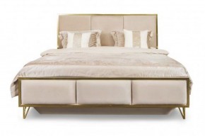 Кровать Lara 1600 с мягким изголовьем + основание (белый глянец) (ФОТО НЕ СООТВЕТСТВУЕТ, БЕЖЕВЫЙ ГЛЯНЕЦ) в Елабуге - elabuga.ok-mebel.com | фото