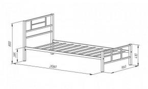 Кровать металлическая "Кадис 900х1900" Белый в Елабуге - elabuga.ok-mebel.com | фото 2