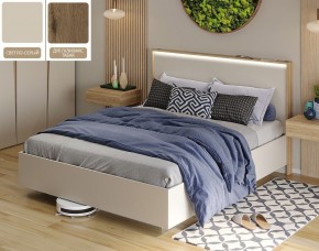 Кровать (Светло-серый U750 ST9/Дуб Галифакс Табак) 1400 в Елабуге - elabuga.ok-mebel.com | фото