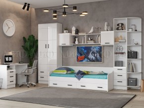 ВЕГА NEW Кровать 900 с настилом ЛДСП (Белый глянец/белый) в Елабуге - elabuga.ok-mebel.com | фото 2