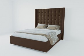 Кровать Венеция ЛЮКС с ПМ 1200 (экокожа коричневая) в Елабуге - elabuga.ok-mebel.com | фото 2