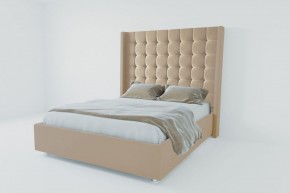 Кровать Венеция ЛЮКС с ПМ 1400 (велюр светло-серый) в Елабуге - elabuga.ok-mebel.com | фото 2