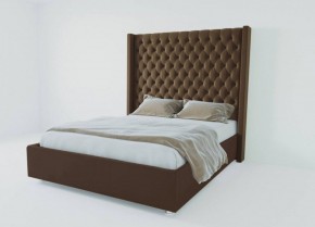 Кровать Версаль ЛЮКС с ПМ 1200 (экокожа коричневая) в Елабуге - elabuga.ok-mebel.com | фото