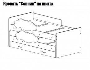 Кровать выкатная Соник на щитах (800*1600) с бортиком + ящик в Елабуге - elabuga.ok-mebel.com | фото 2