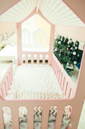 Кровать-домик без ящика 800*1600 (Розовый) в Елабуге - elabuga.ok-mebel.com | фото 3