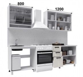 Кухня ДИОР 2 м со стеклом (белый/дуб крафт белый) в Елабуге - elabuga.ok-mebel.com | фото 2