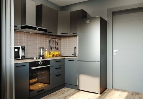 Кухня угловая Антрацит 2200х1000 (Стол. 38мм) в Елабуге - elabuga.ok-mebel.com | фото