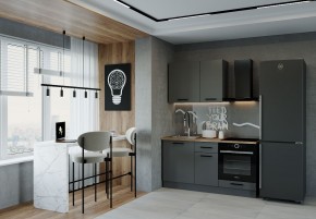 Кухонный гарнитур Антрацит 1600 (Стол. 38мм) в Елабуге - elabuga.ok-mebel.com | фото