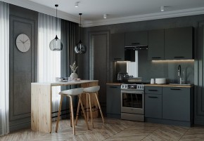 Кухонный гарнитур Антрацит 2000 (Стол. 38мм) в Елабуге - elabuga.ok-mebel.com | фото