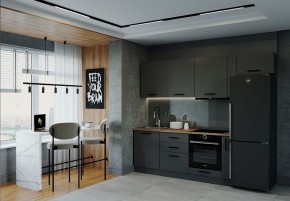 Кухонный гарнитур Антрацит 2550 (Стол. 38мм) в Елабуге - elabuga.ok-mebel.com | фото