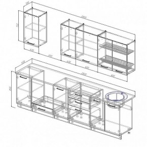 Кухонный гарнитур Антрацит 2800 (Стол. 38мм) в Елабуге - elabuga.ok-mebel.com | фото 3