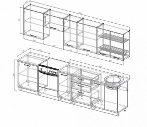 Кухонный гарнитур Антрацит 3000 (Стол. 26мм) в Елабуге - elabuga.ok-mebel.com | фото 2