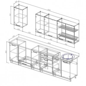 Кухонный гарнитур Бланка 2800 (Стол. 26мм) в Елабуге - elabuga.ok-mebel.com | фото 2