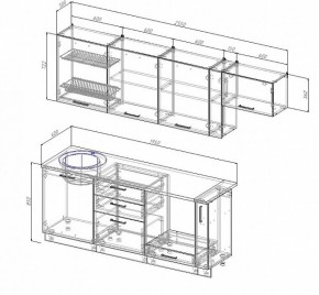 Кухонный гарнитур Лофт 2550 (Стол. 26мм) в Елабуге - elabuga.ok-mebel.com | фото 2