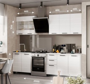 Кухонный гарнитур "Дина" 2.0 м (белый/белый глянец) в Елабуге - elabuga.ok-mebel.com | фото