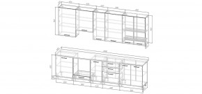 Кухонный гарнитур Санторини 3000 h950 (Стол. 26мм) в Елабуге - elabuga.ok-mebel.com | фото 2