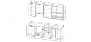 Кухонный гарнитур Смоки 2400 h950 (Стол. 26мм) в Елабуге - elabuga.ok-mebel.com | фото 2