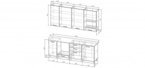 Кухонный гарнитур Старое Дерево 2200 h950 (Стол. 26мм) в Елабуге - elabuga.ok-mebel.com | фото 2