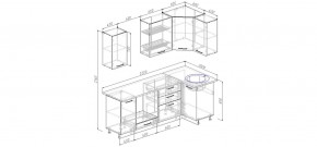 Кухонный гарнитур угловой Дели 2200*1000 (Стол. 26мм) в Елабуге - elabuga.ok-mebel.com | фото 2