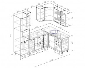Кухонный гарнитур угловой Графика 2400х1600 (Стол. 26мм) в Елабуге - elabuga.ok-mebel.com | фото 2